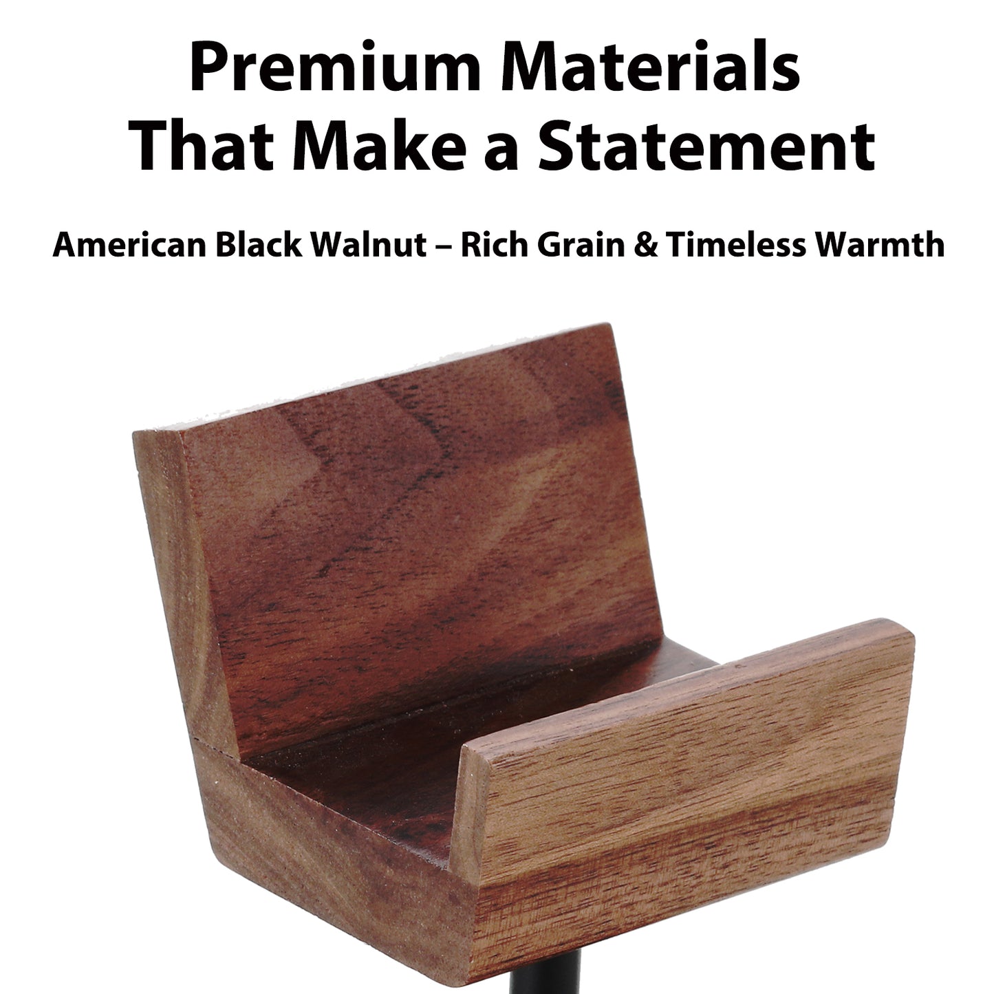 Walnut Controller Holder for Desk - Black