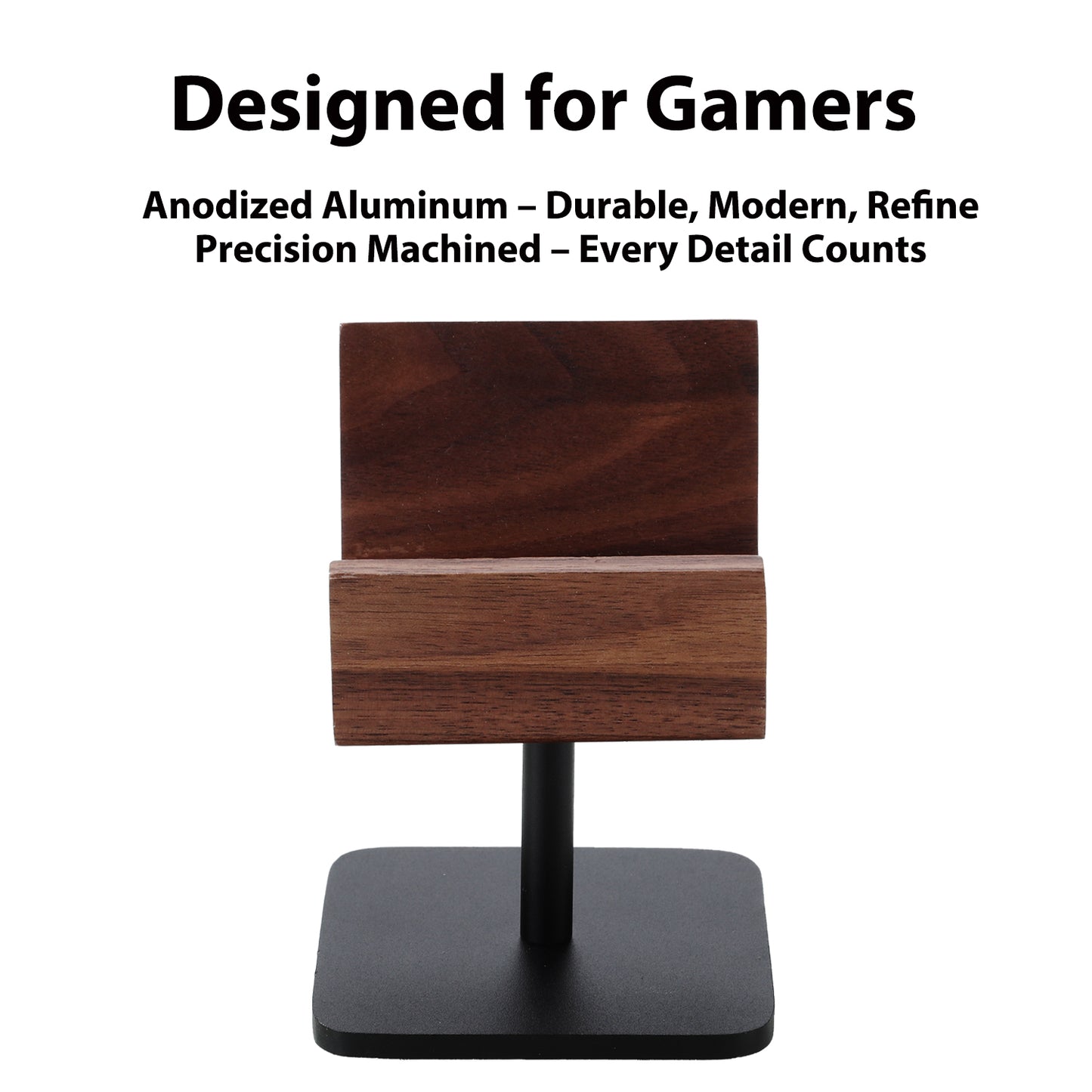 Walnut Controller Holder for Desk - Black
