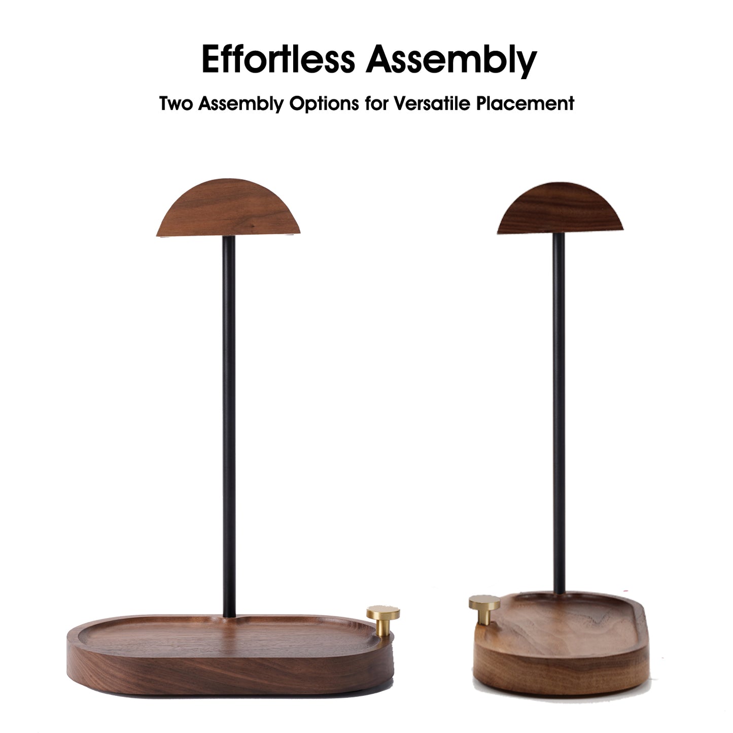 NIRVASH Headphone Stand Wood - Black