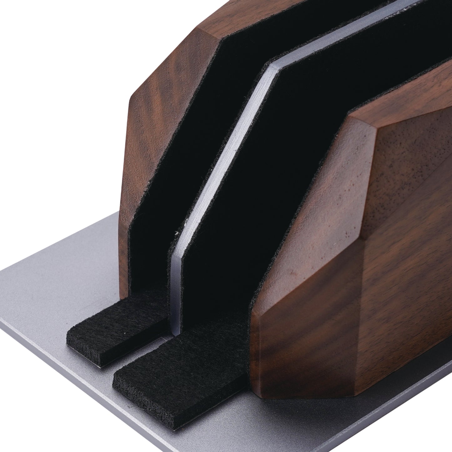 NIRVASH Walnut Wood Vertical Laptop Stand - Gray