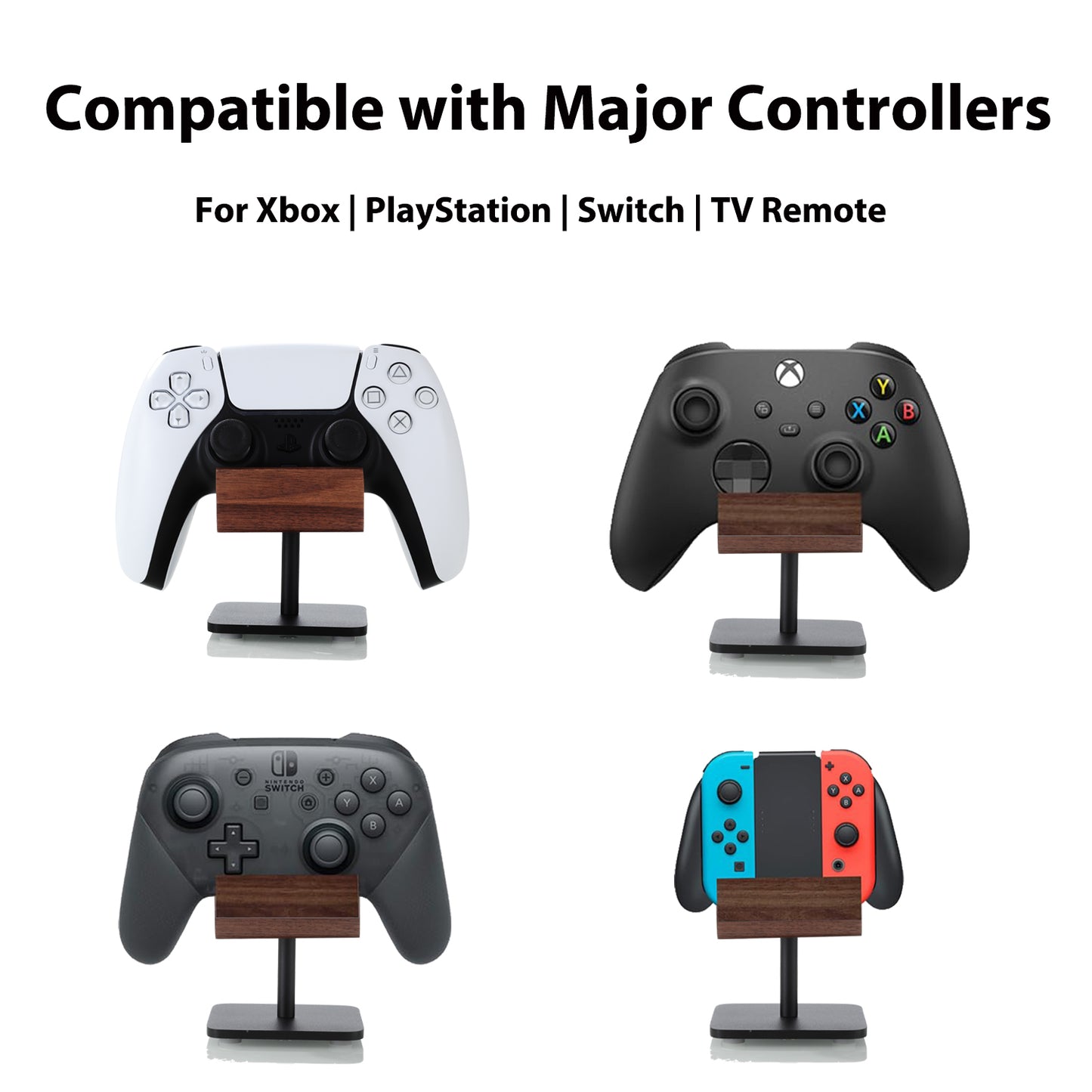 Walnut Controller Holder for Desk - Black