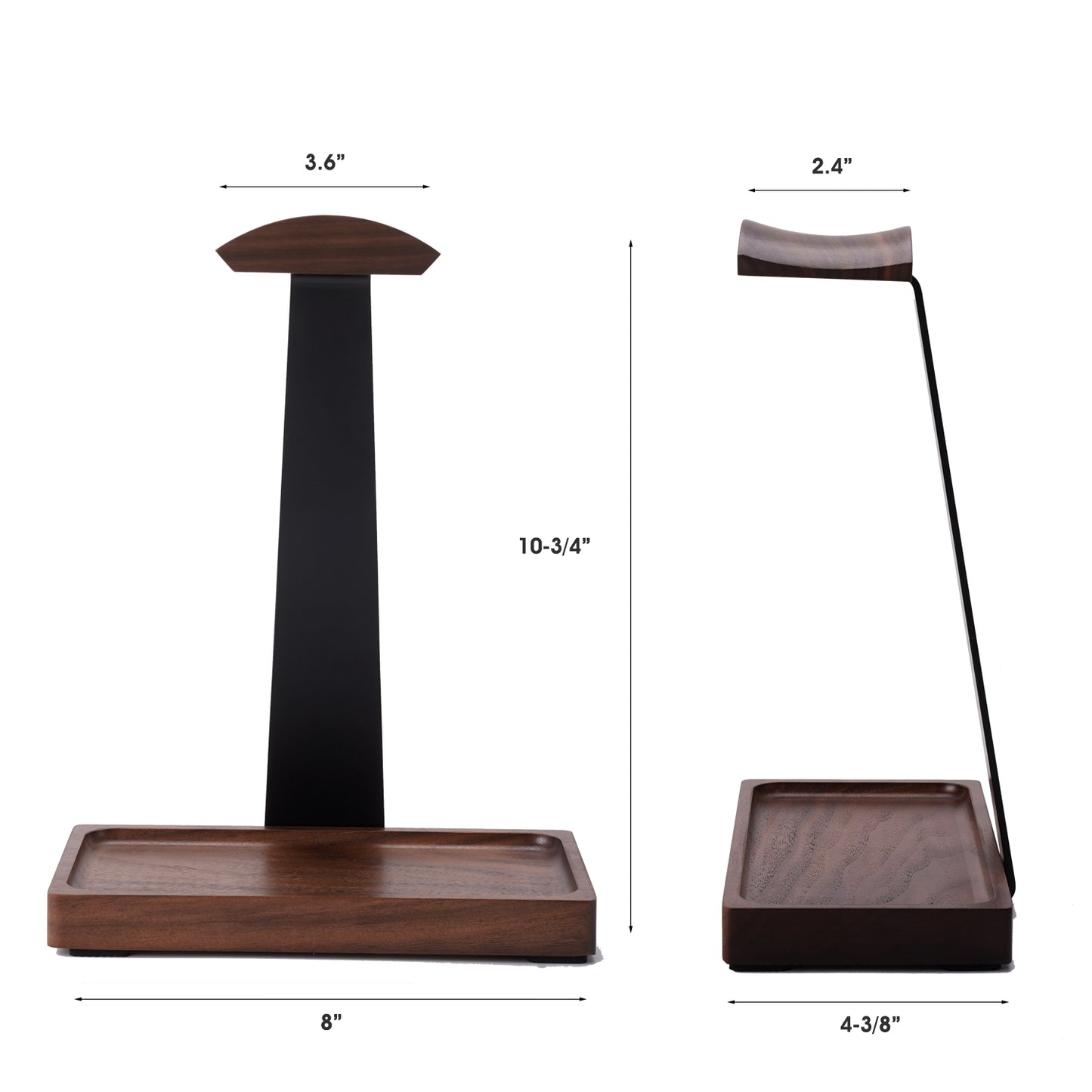 NIRVASH Walnut Headphone Stand - Black