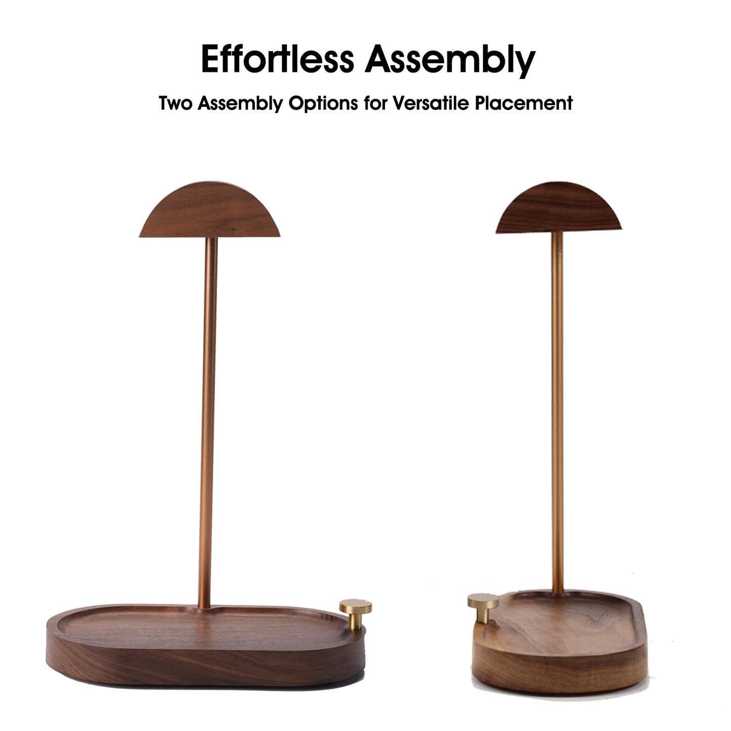 NIRVASH Headphone Stand Wood - Brass