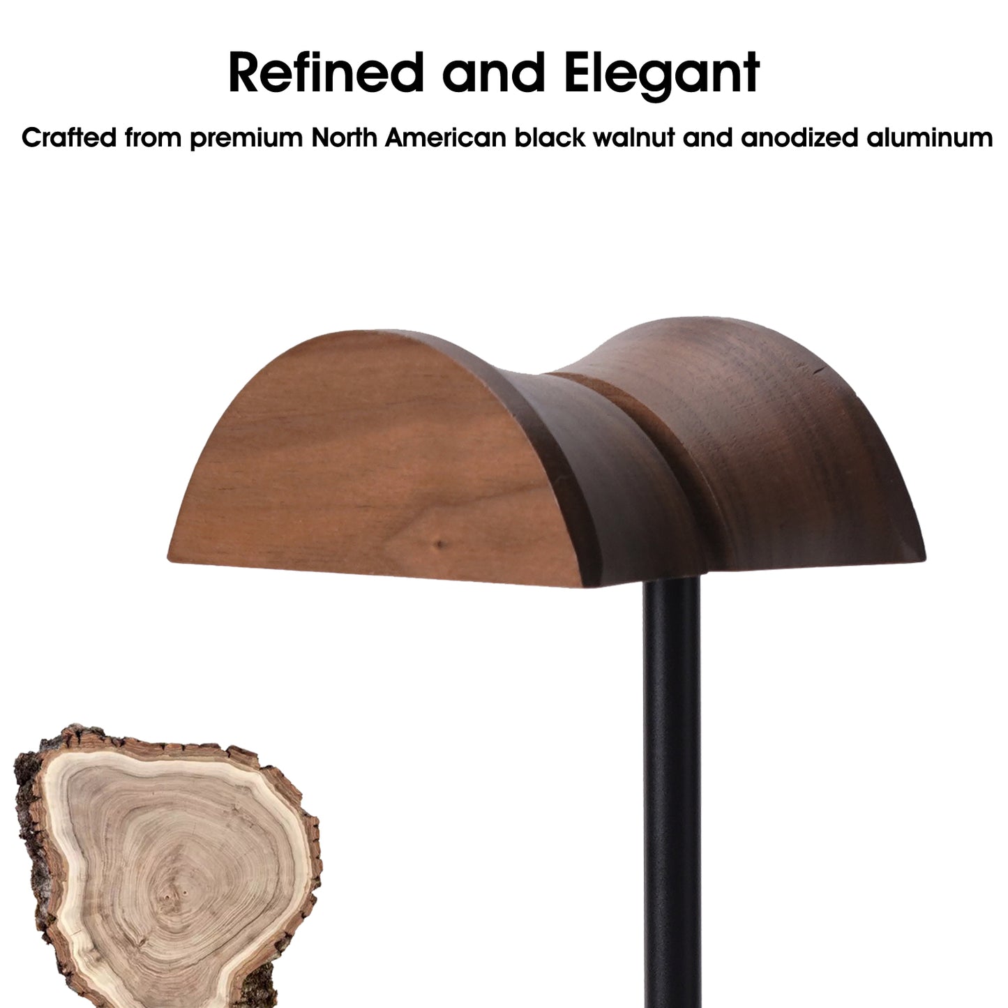 NIRVASH Headphone Stand Wood - Black