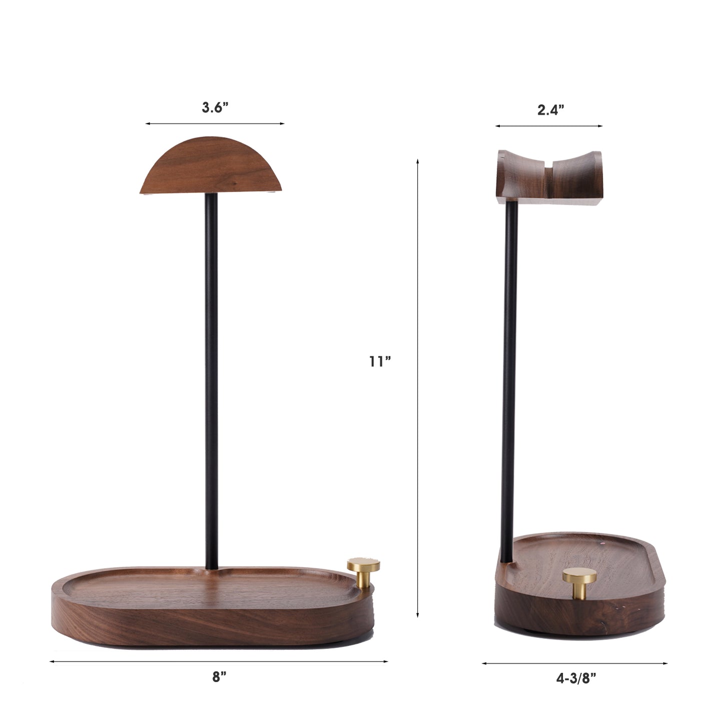 NIRVASH Headphone Stand Wood - Black