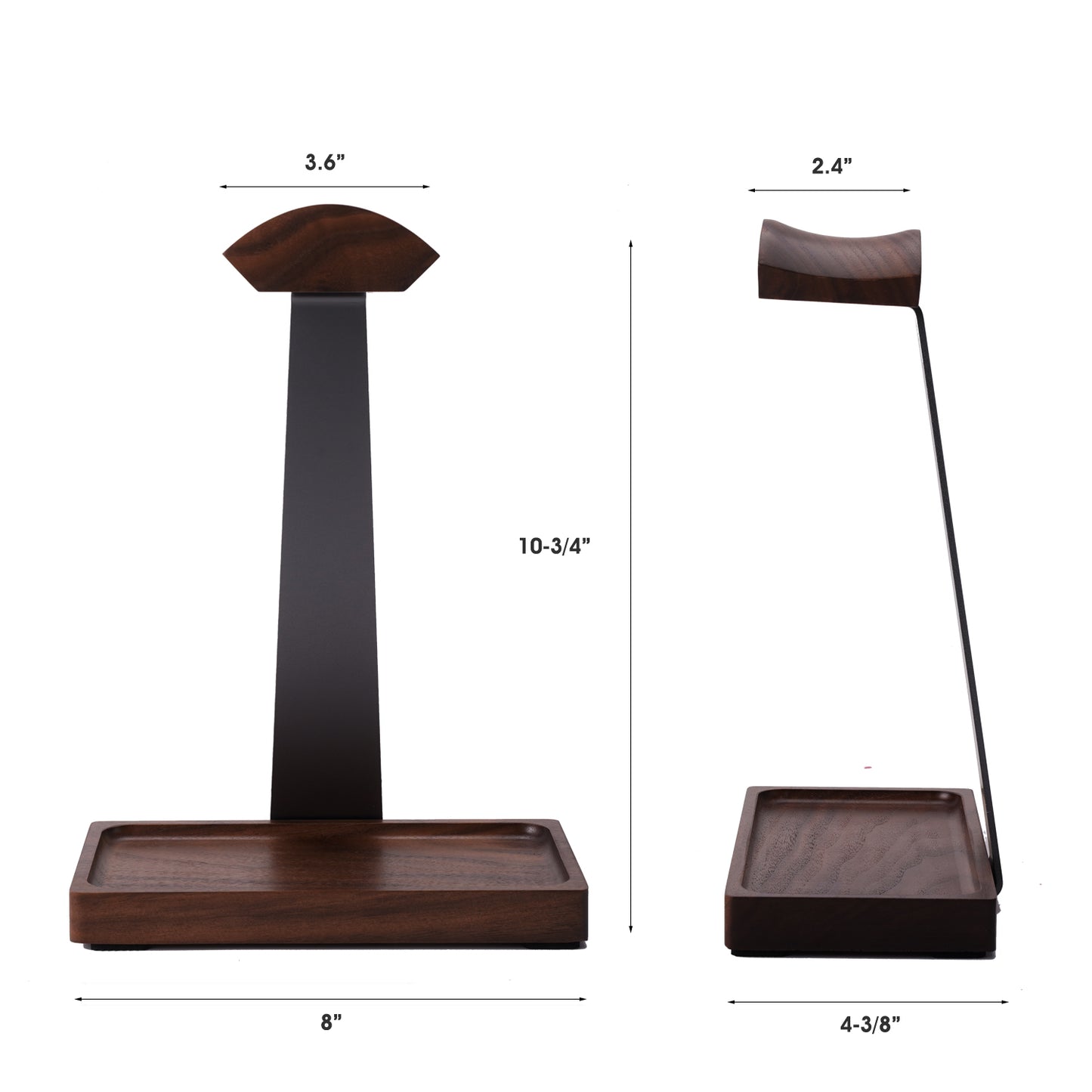 NIRVASH Walnut Headphone Stand for Desk - Gray