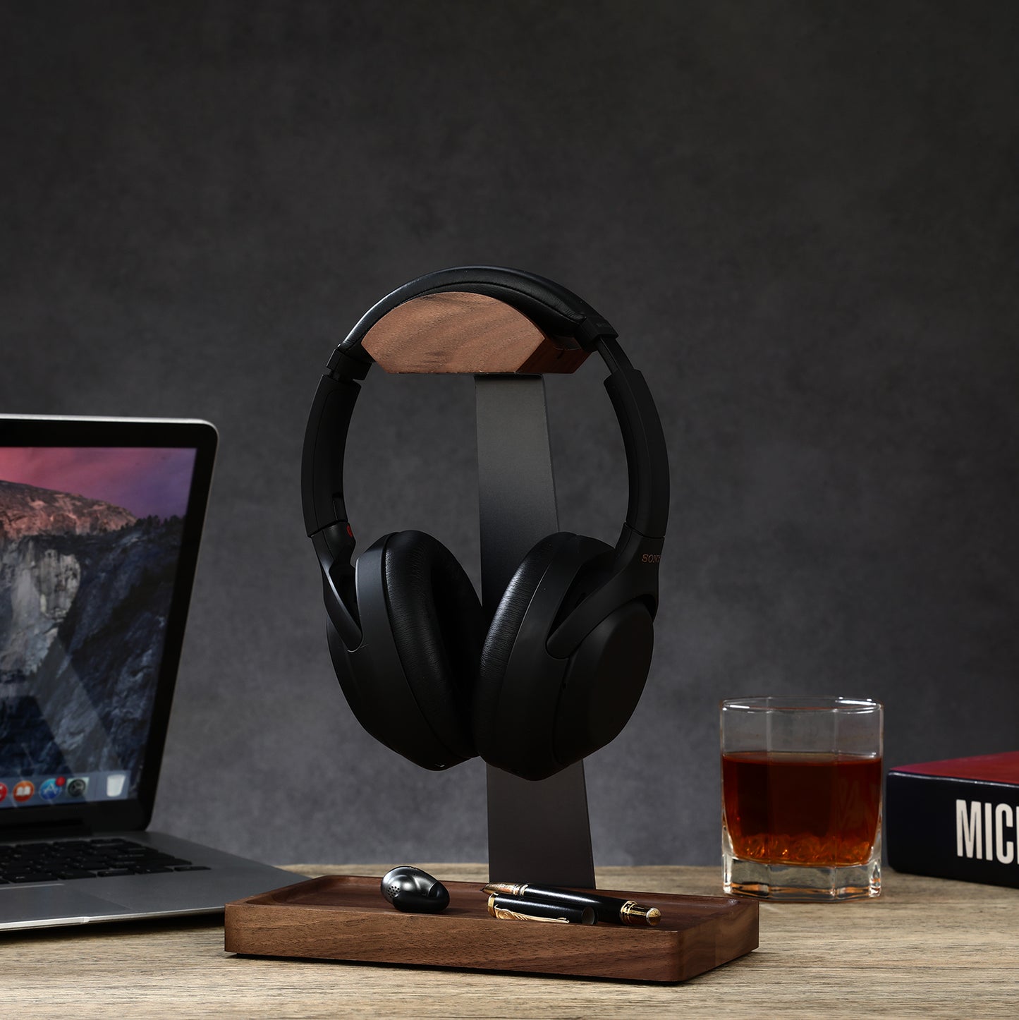 Wooden Headphone Stand for Desk