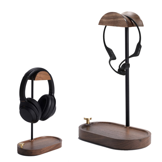NIRVASH Headphone Stand Wood - Black