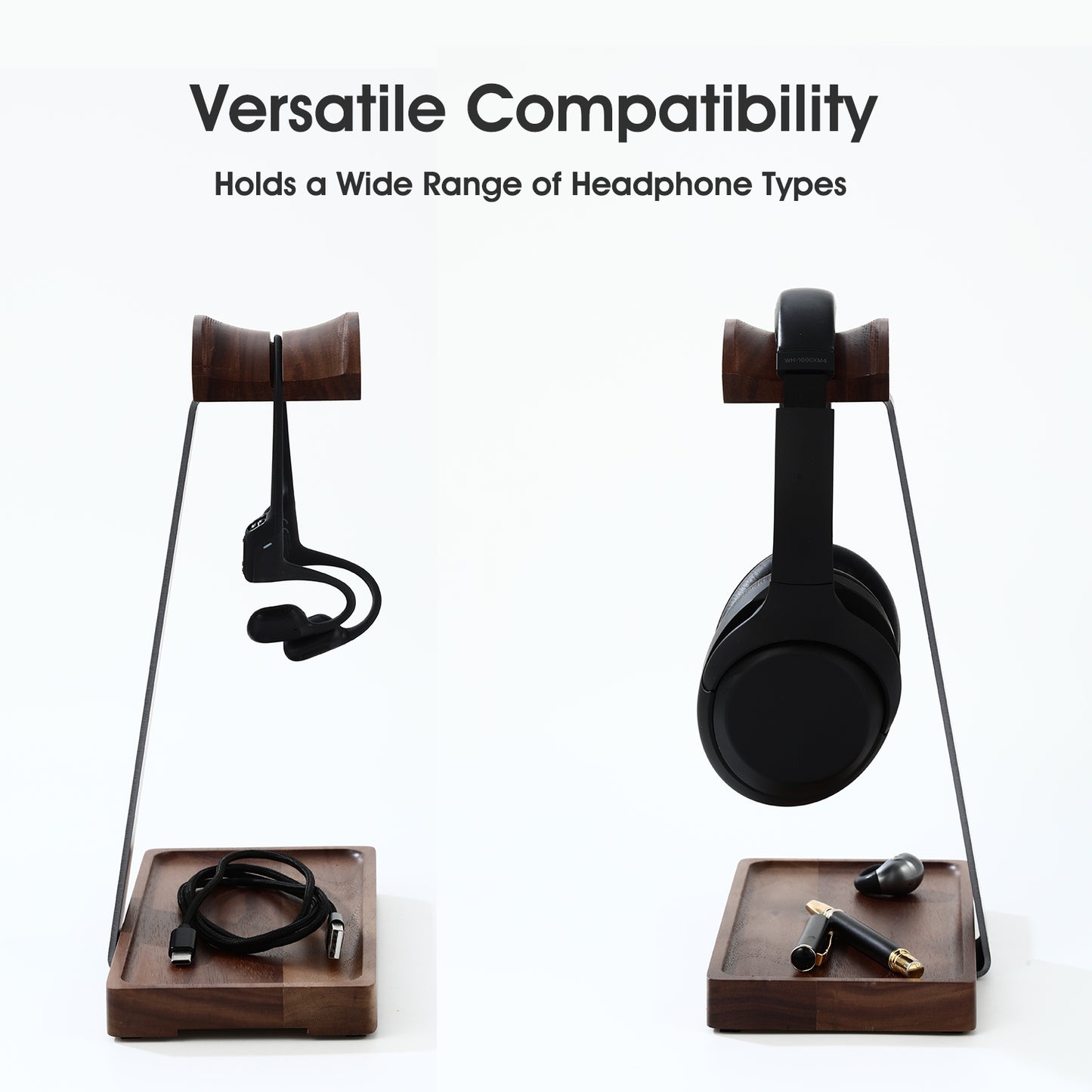 Wooden Headphone Stand for Desk