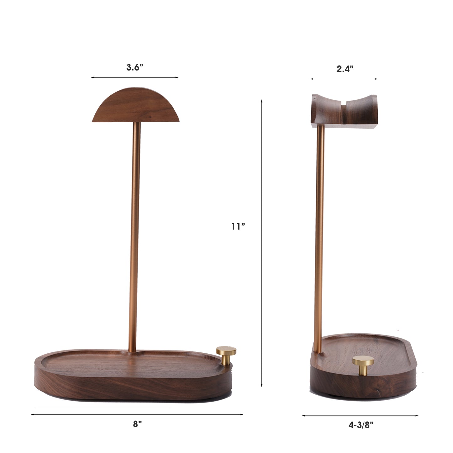 NIRVASH Headphone Stand Wood - Brass